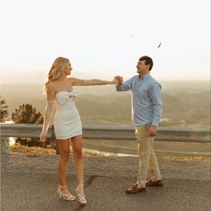 MOLLY WHITE BOW MINI DRESS